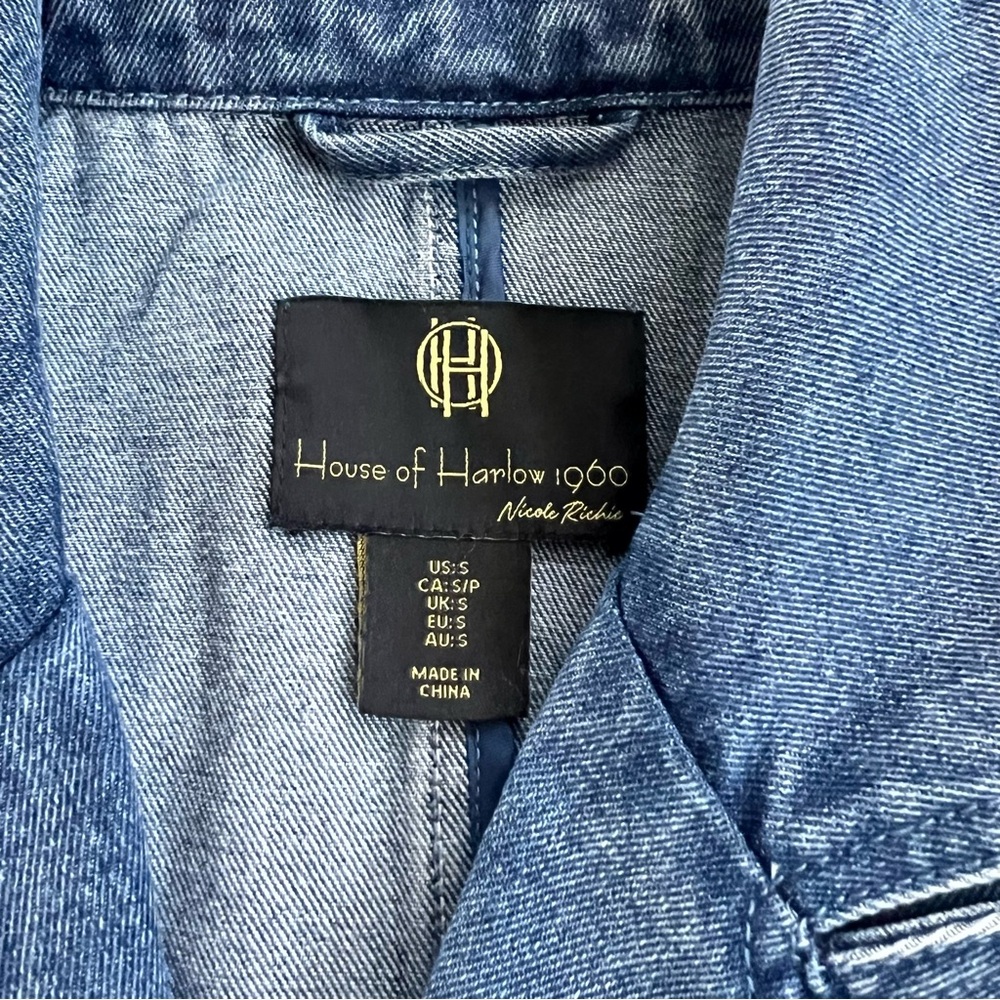 NWOT House of Harlow Denim Trench Coat Size Small - Picture 6 of 8